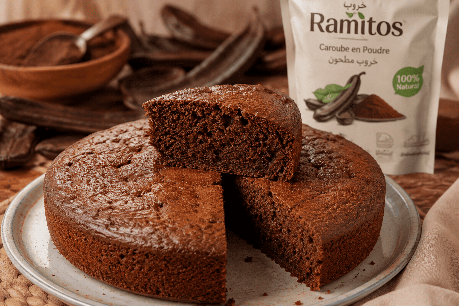 gateau-moelleux-caroube-ramitos-terroir-algerie